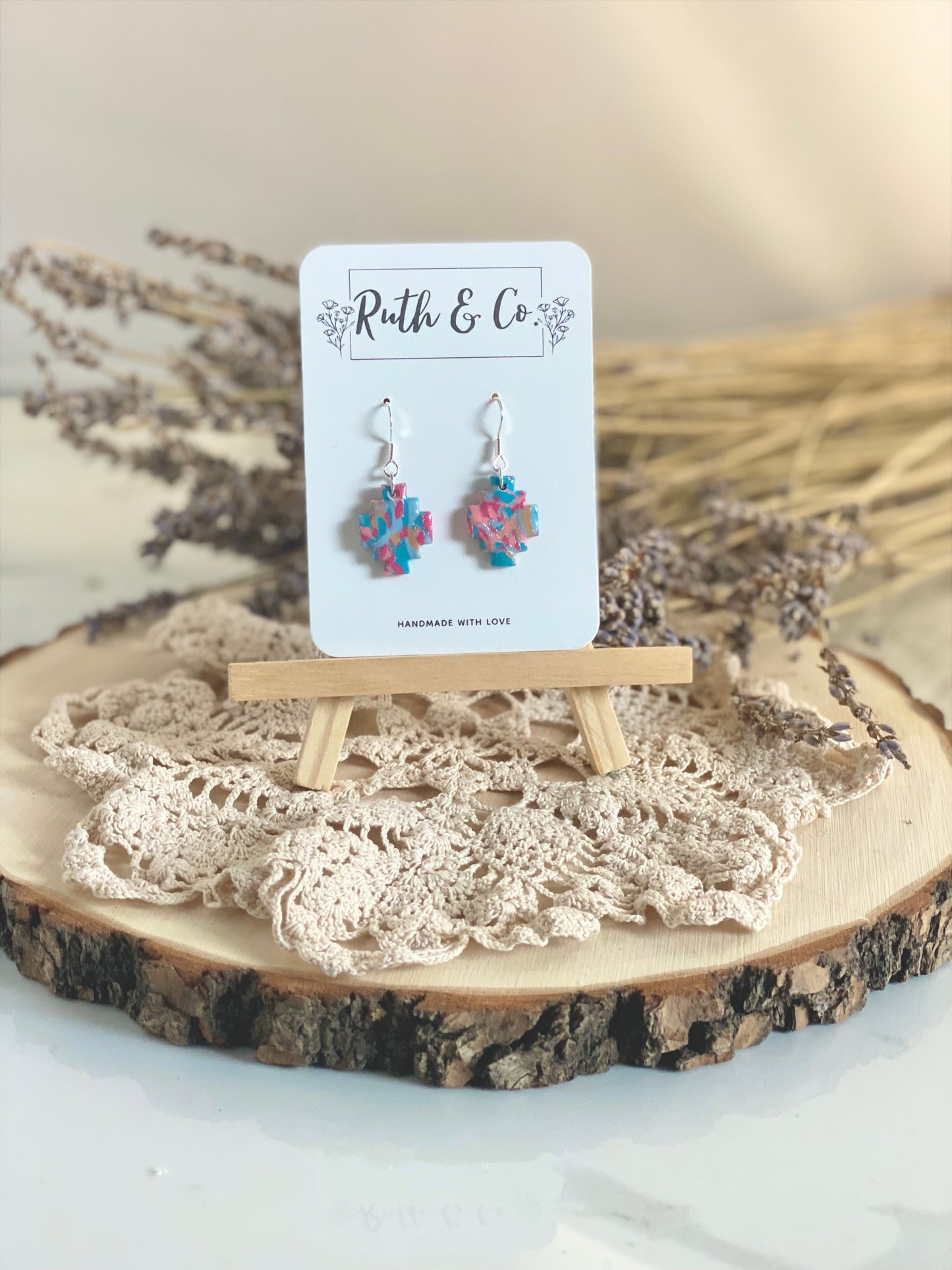 Speckled Aztec Clay Earrings