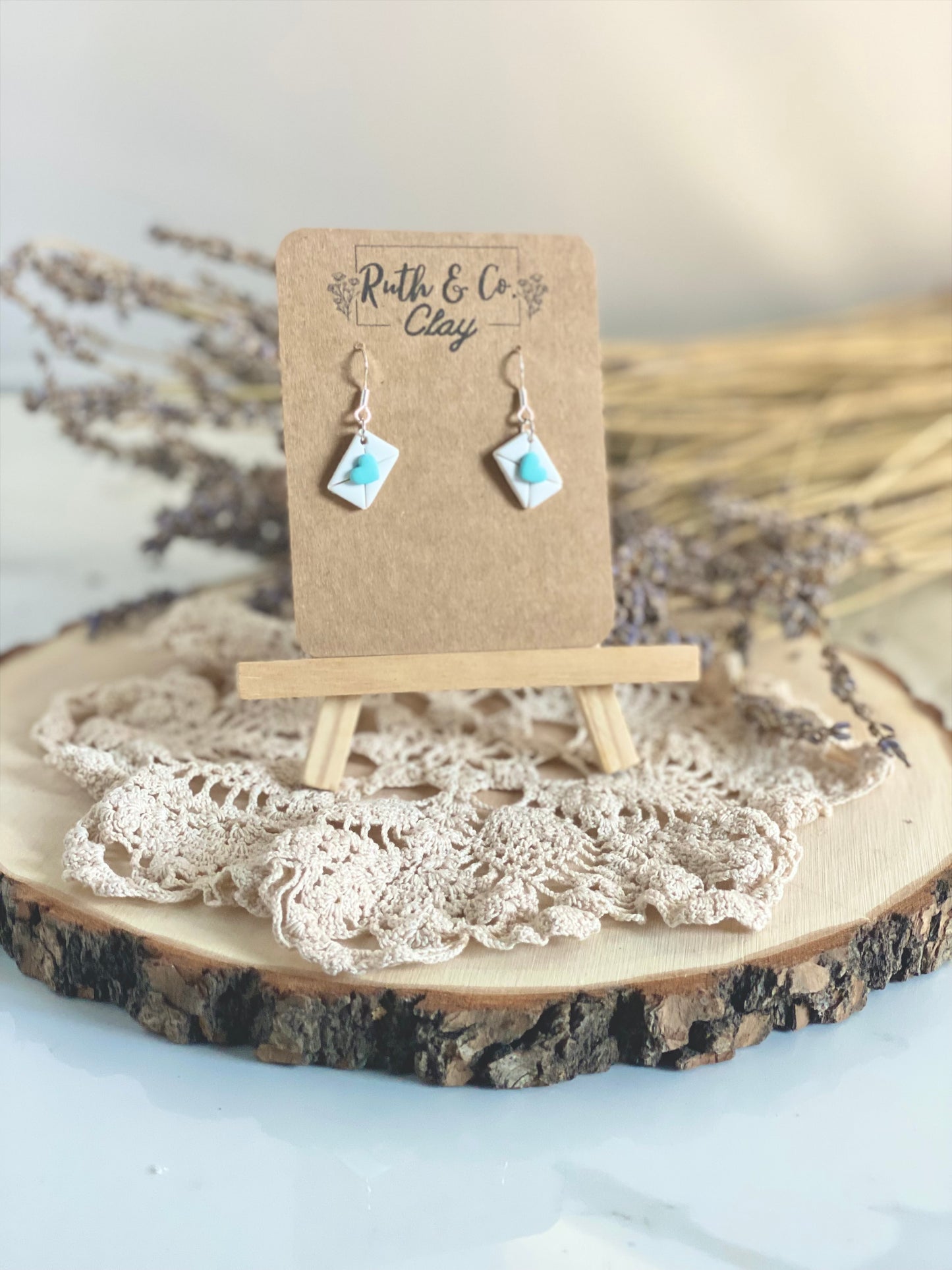 Mini Envelope with Turquoise Heart Earrings
