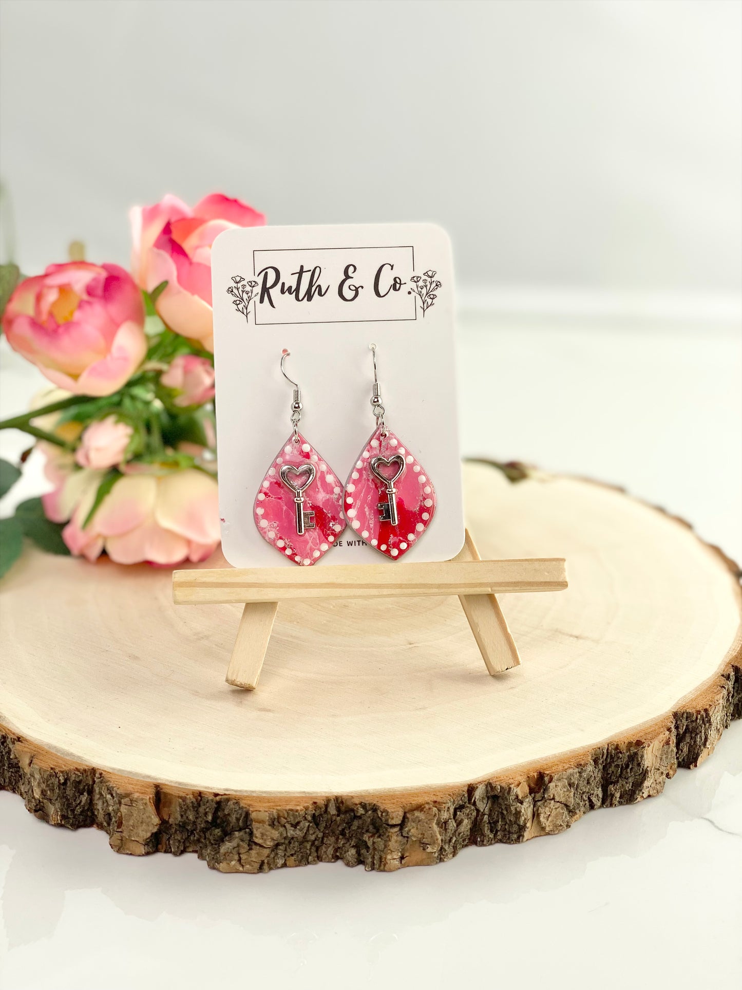 Key to My Heart Polymer Clay Earrings