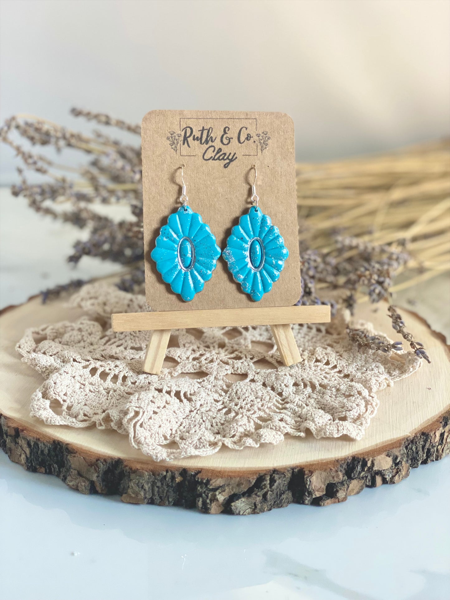 Turquoise Farmhouse Floral Earrings