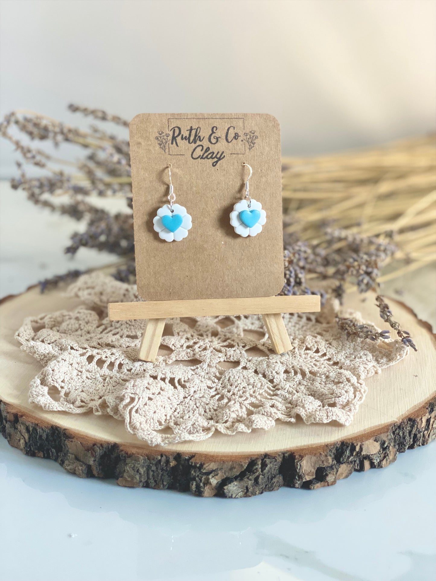 Daisy Heart Drop Earrings