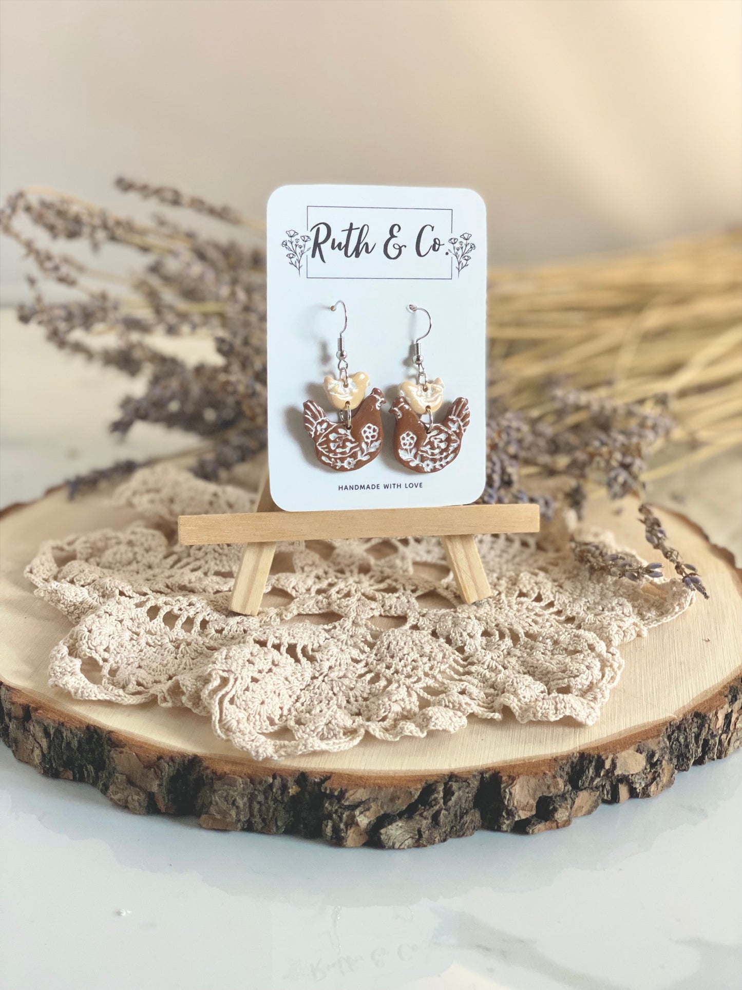 Mama Hen & Chick Earrings