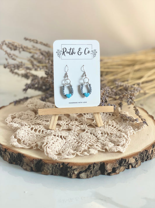 Farmhouse Horseshoe Heart Earrings