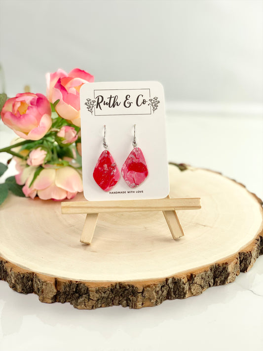 Soft Diamond Marble Polymer Clay Earrings