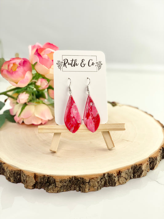Gorgeous Elongated Petal-inspired Polymer Clay Earrings