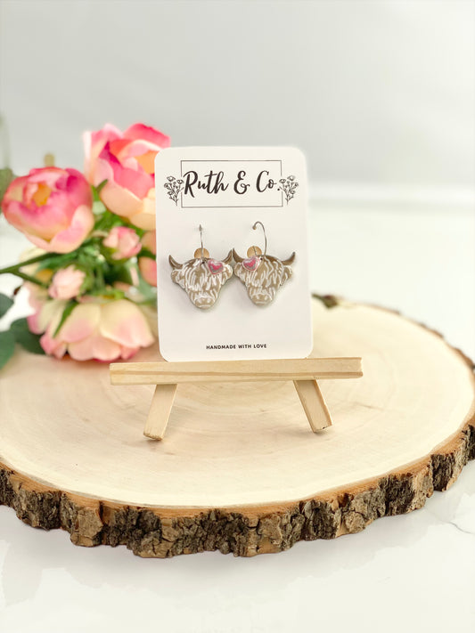 Emma the Cow Polymer Clay Earrings