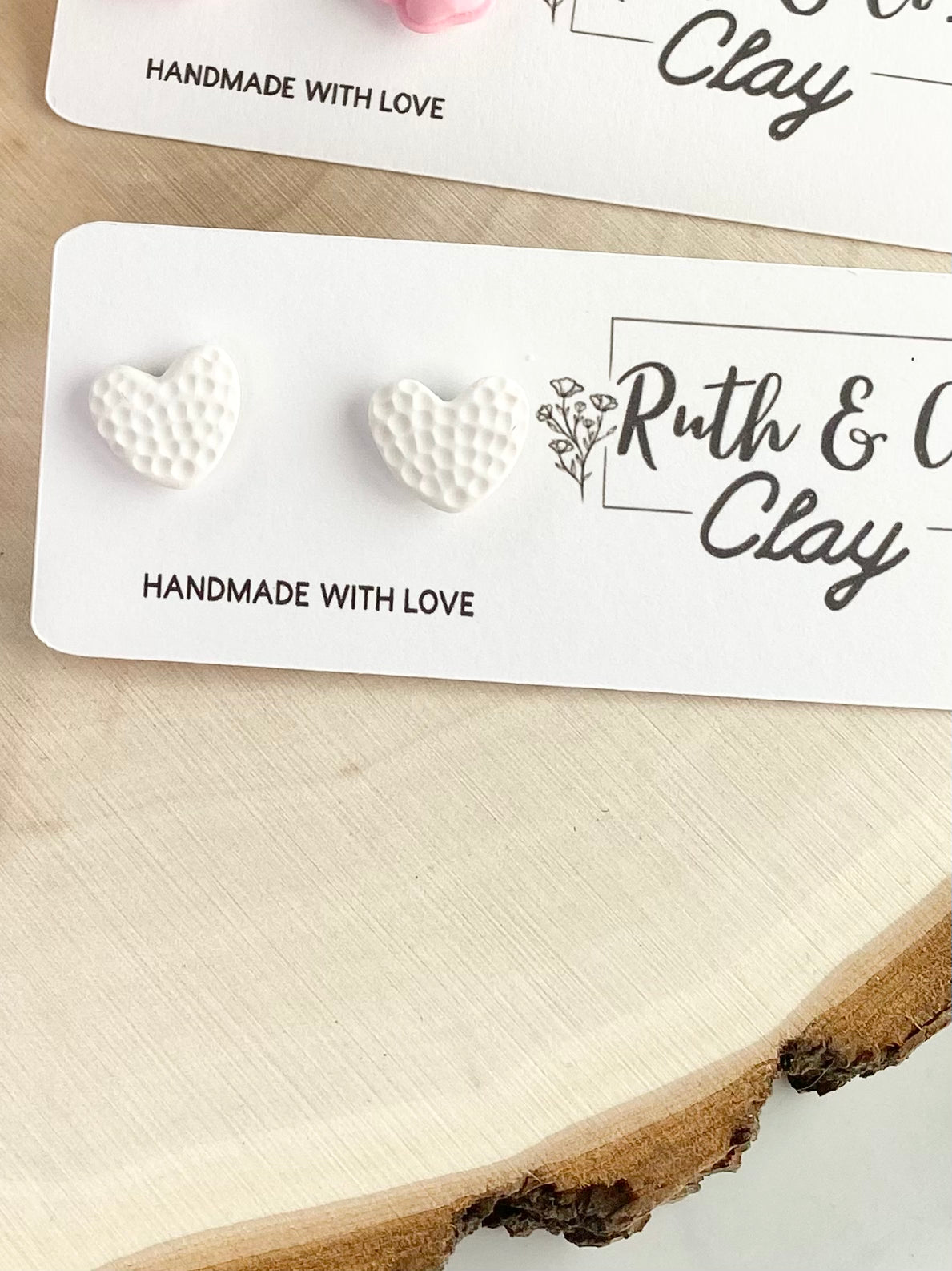 Purely Your Heart Polymer Clay Studs