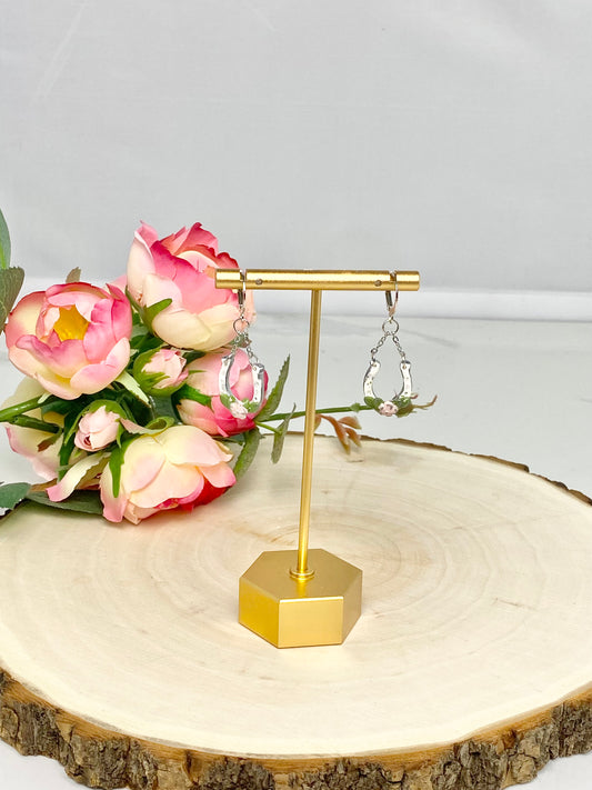 Lucky Horseshoe Floral Polymer Clay Earrings