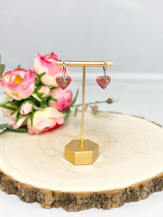 Forever in Bloom Dainty Heart Polymer Clay Earrings